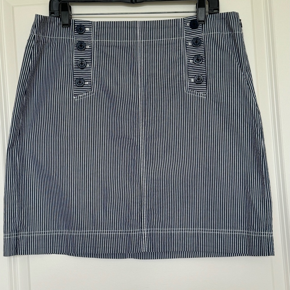 Talbots Casual Skirt - Navy/White Stripe- 12